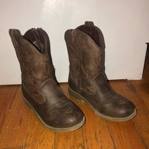 Girls toddler brown cowgirl boots